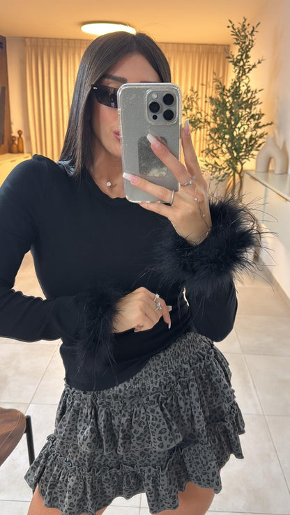 חצאית קומות מנומרת