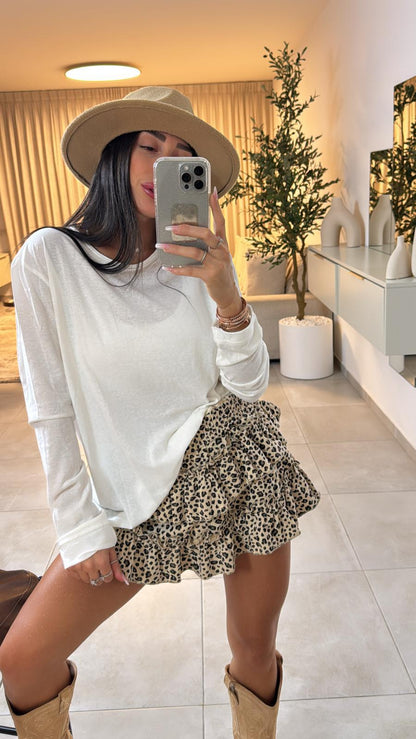 חצאית קומות מנומרת