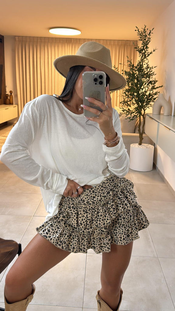 חצאית קומות מנומרת