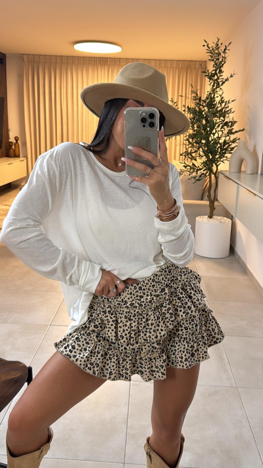 חצאית קומות מנומרת