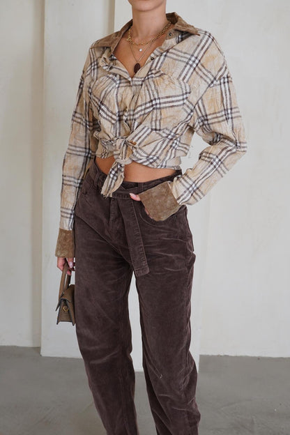 מכנס קורדרוי חגורה