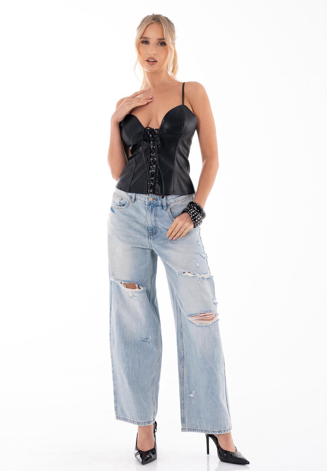 גופיית עור קשירות