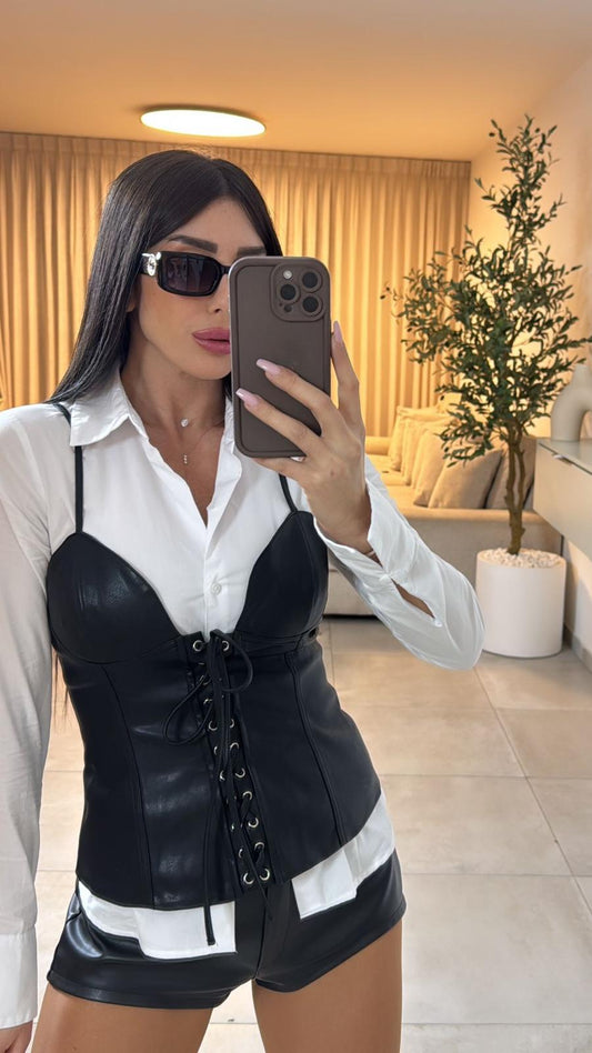 גופיית עור קשירות