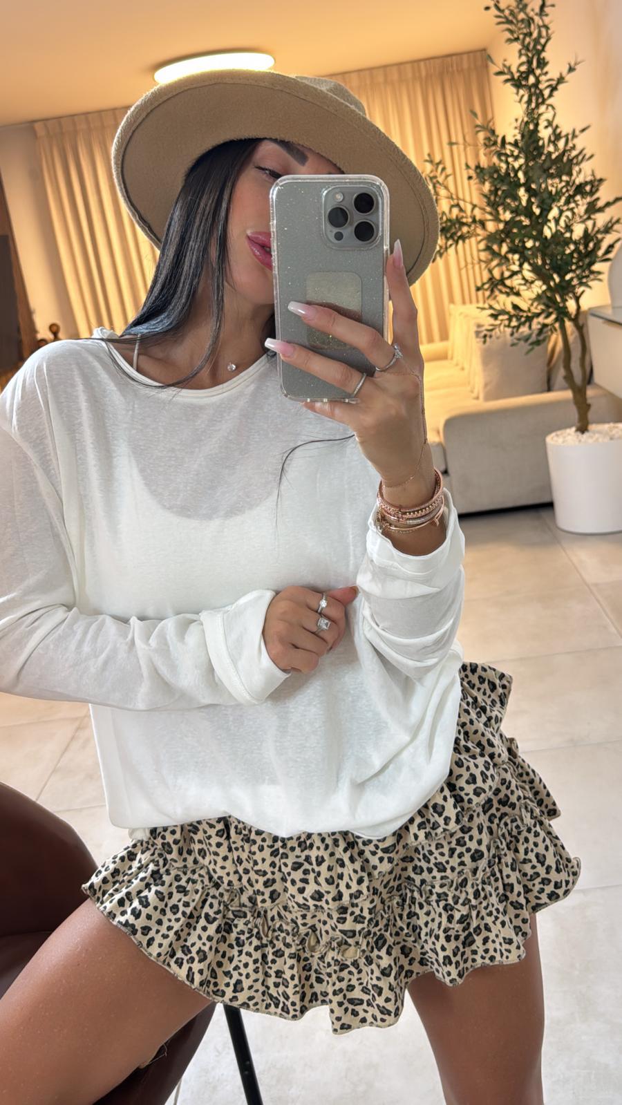 חצאית קומות מנומרת